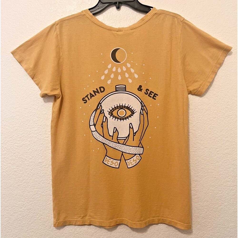JUNGMAVEN x DESO SUPPLY Mustard Yellow Graphic Tee Shirt Organic Cotton/Hemp MED - Picture 2 of 7